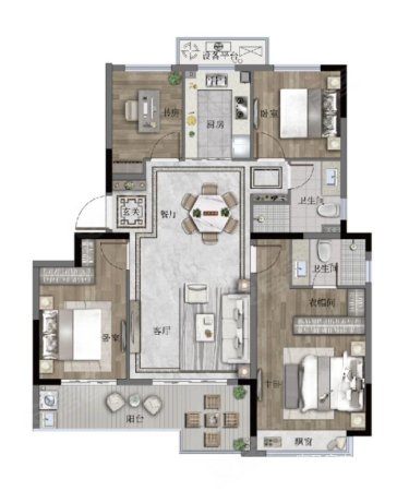 左岸公馆6室3厅5卫300㎡南北360万