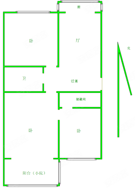 新津里3室1厅1卫68.07㎡南北426万