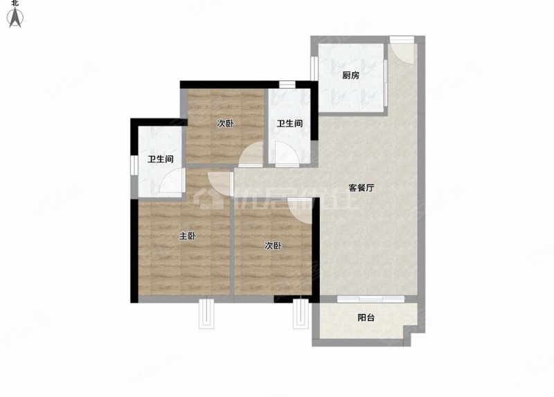 合景叠翠峰3室2厅1卫91㎡南北79万