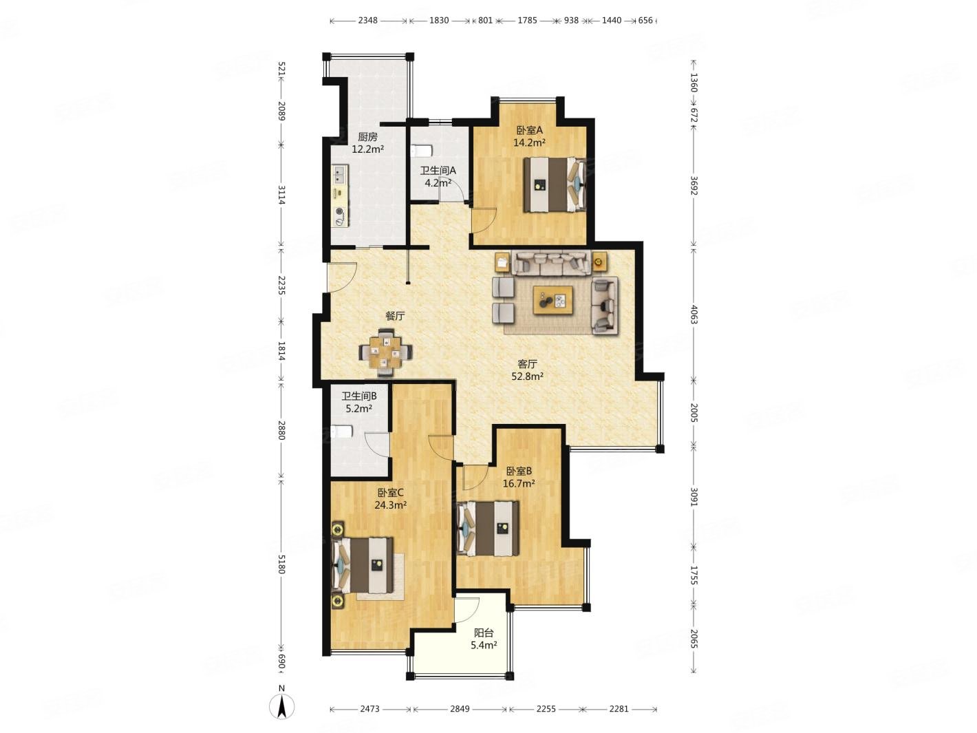 近地铁 带电梯 满五 中间楼层采光好 商品房 南北通透,金基唐城二手房