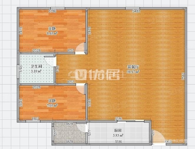 御营山景2室2厅1卫92㎡南53.8万