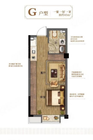 三木空港小镇璟云1室1厅1卫48㎡南北33万