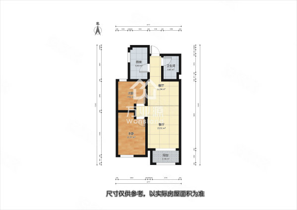 融创洞庭路壹号2室1厅1卫91㎡南135万