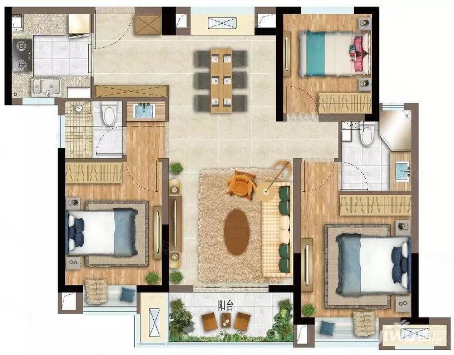 正荣润海4室2厅2卫129.08㎡东南127万