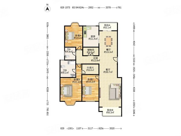 北京海淀四季青汤泉逸墅汤泉逸墅 3室2厅2卫 主卧朝南 客厅朝南出租