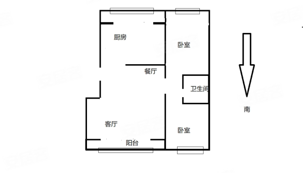 季庄小区2室2厅1卫95.85㎡南北168万