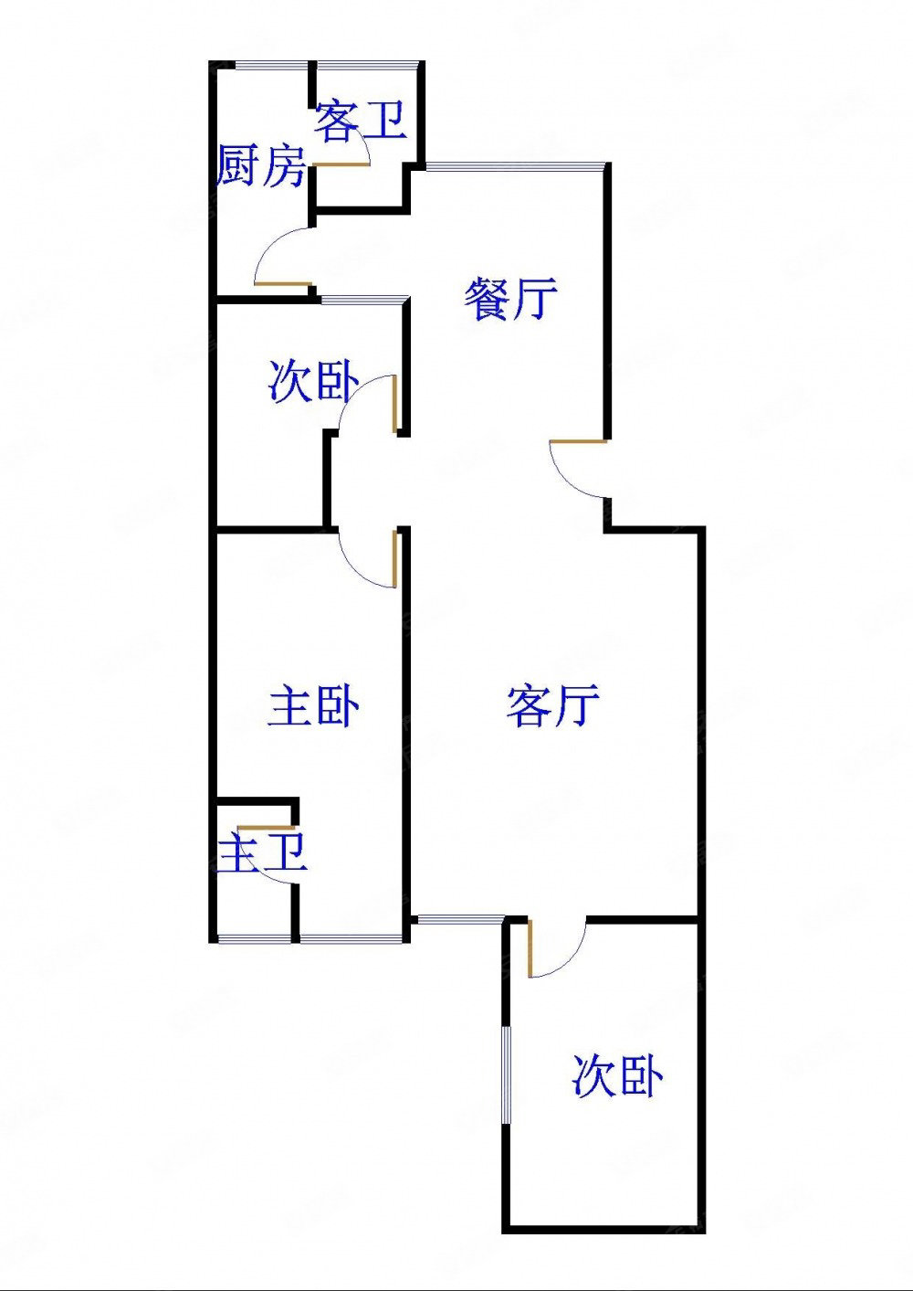 寺贝通津1号大院3室2厅1卫104㎡南北528万