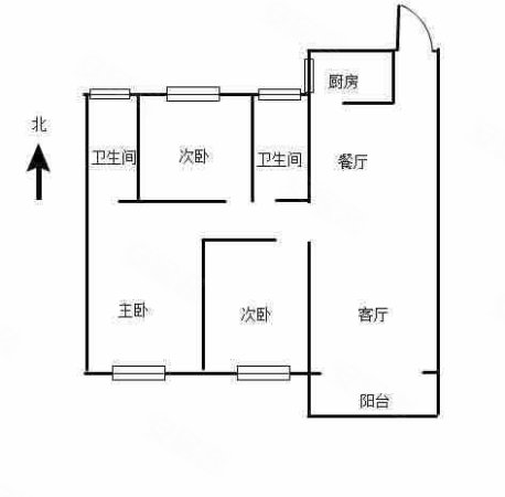 丽都城3室2厅2卫125㎡南北73万