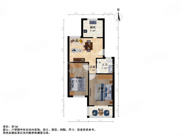 四方新村六村2室1厅1卫62㎡南北130万