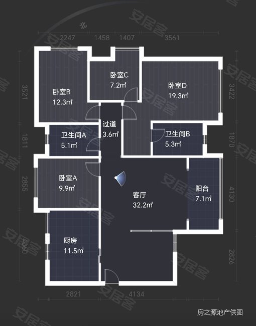 新华小区3室2厅1卫134㎡南北39.8万