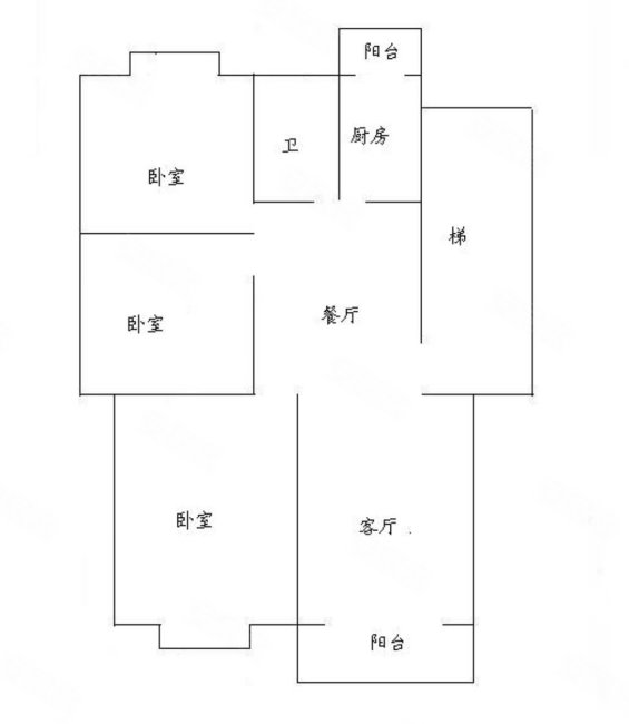 弘基上城3室2厅1卫111.75㎡南北59万