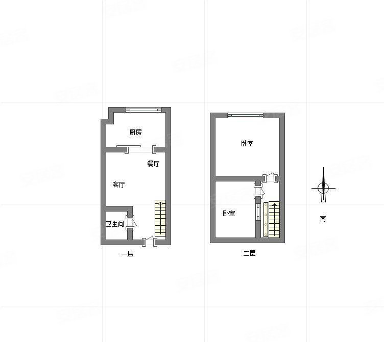 中南玖宸(商住楼)2室1厅2卫40.54㎡南北45万