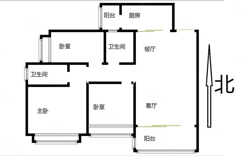 恒大绿洲 一期阳面大三室 户型方正 采光充足 保养好