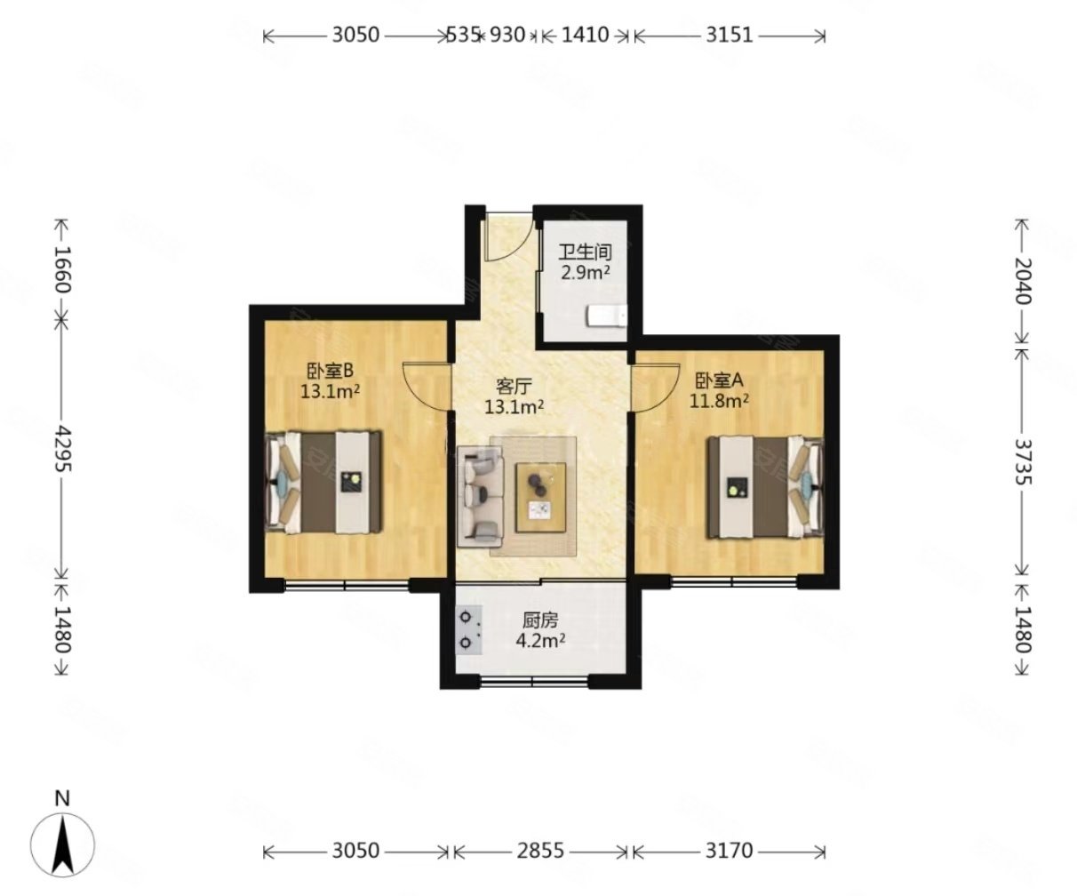 桃园小区 63平 双南卧室 采光充足 有仓房 诚心出售