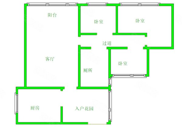 鸿福景苑3室2厅1卫107㎡南55万