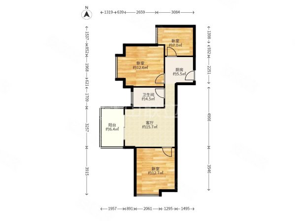 世欧王庄一区2室2厅1卫75㎡西南170万