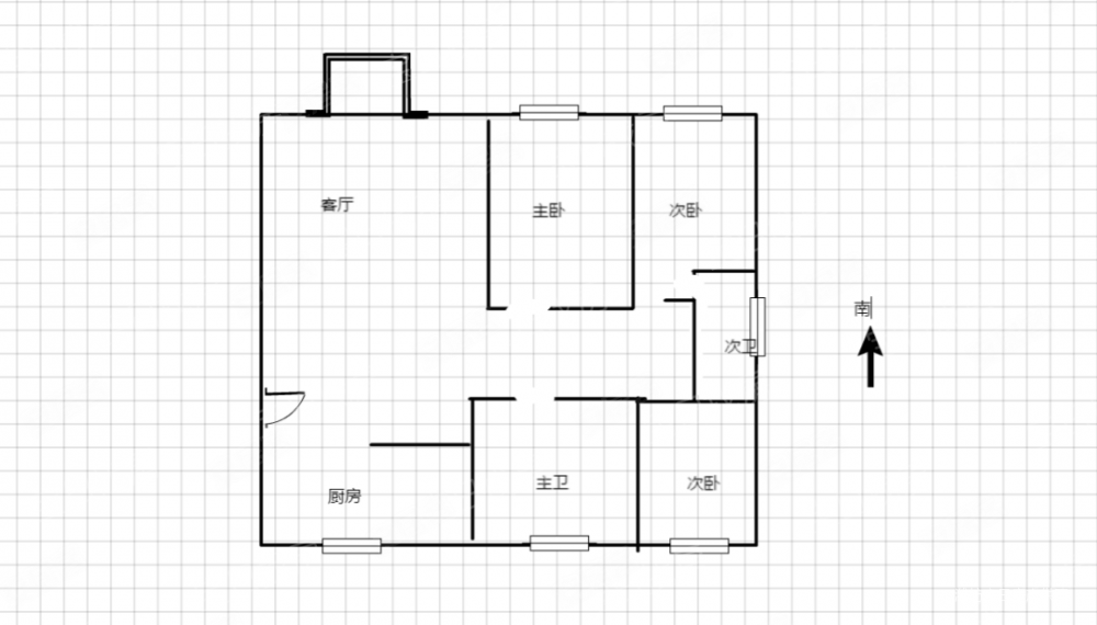 上海花园3室2厅2卫123㎡南北65万