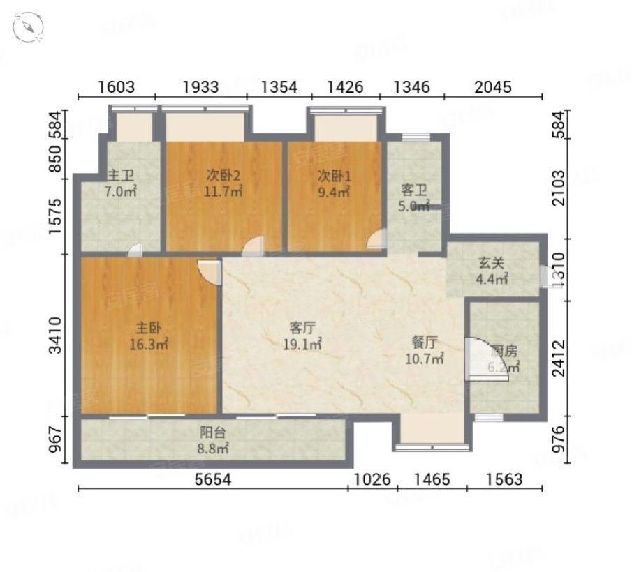 艺境松山湖3室2厅1卫102.71㎡南北145万