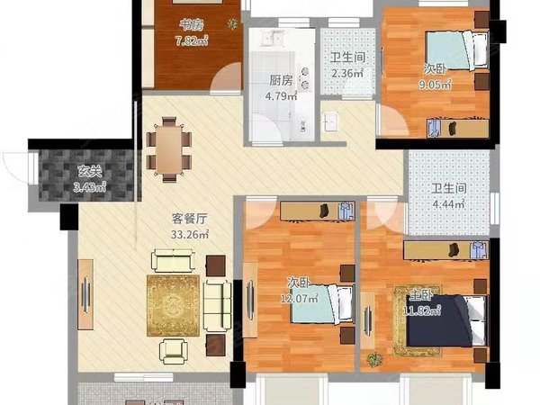 泉州安溪安溪宝龙广场尚学领地(二期)尚学领地二期,精装修4房2厅2卫1