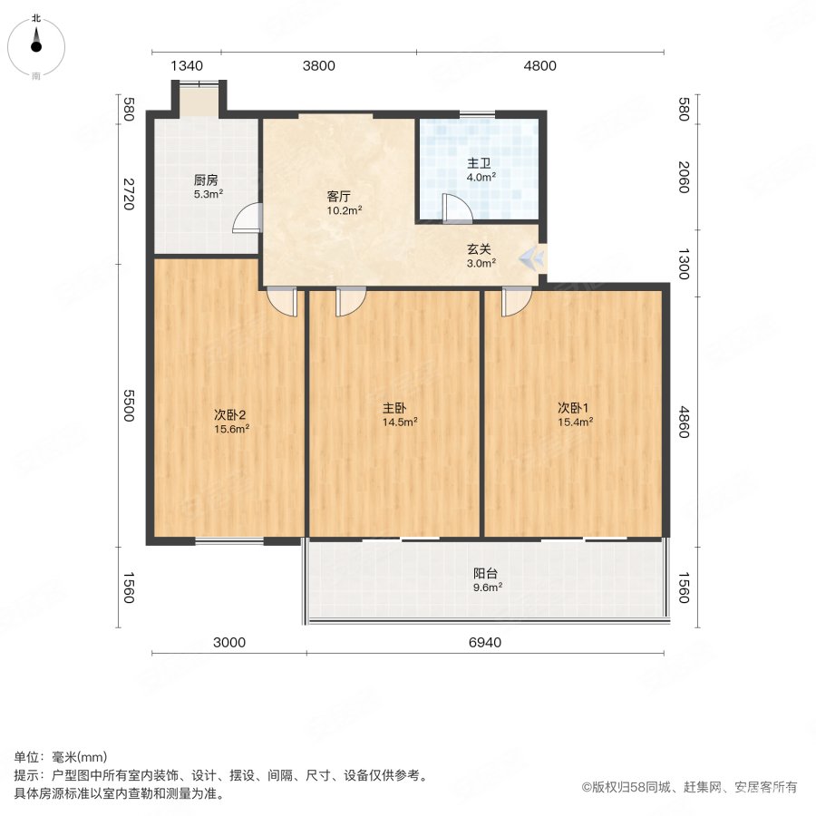 十里铺商住楼3室2厅1卫95.95㎡南75万