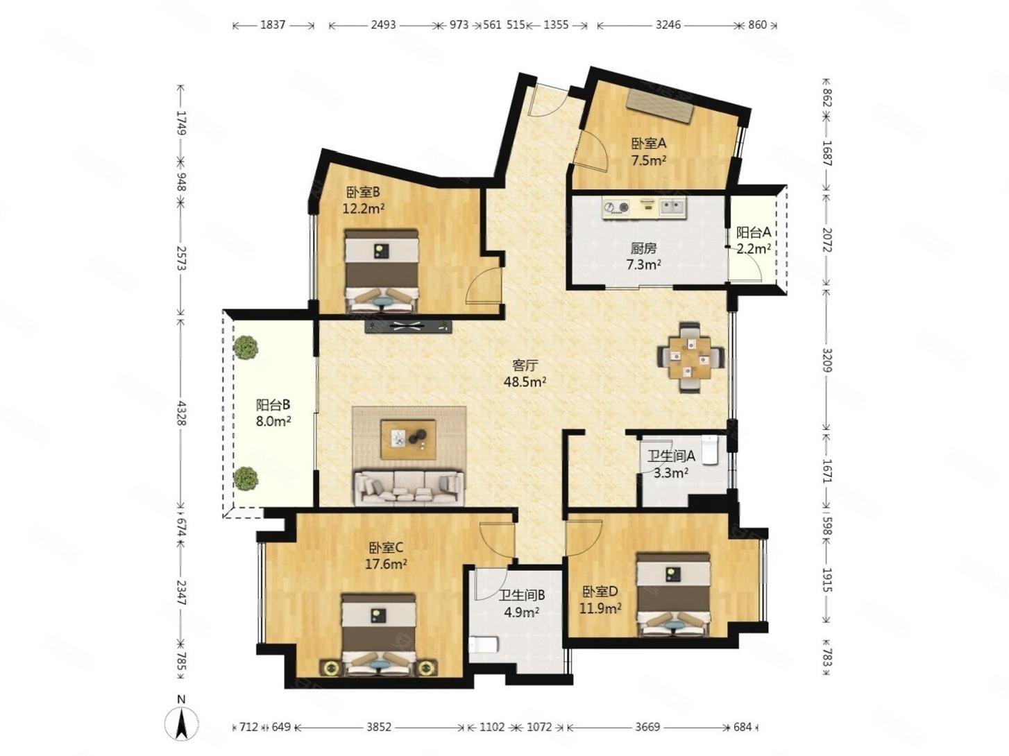 坪山天峦湖四房出售前看山后看湖满五看房有钥匙