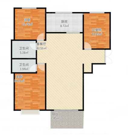 盈科广场B座4室2厅2卫203㎡南北184万