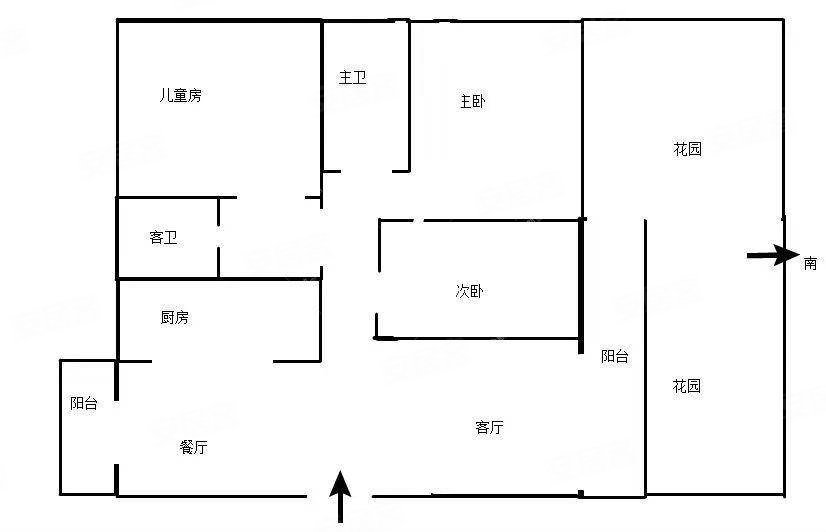 和瑞苑小区3室2厅2卫127㎡南北65万