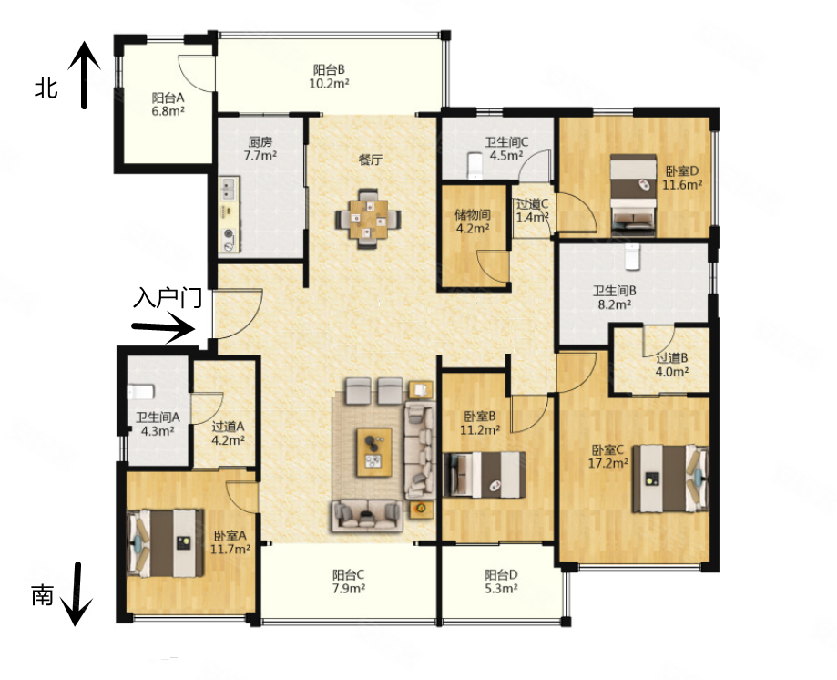 板楼,泊璟廷(二期)二手房,2100万,4室2厅,3卫,210平米-宁波安居客