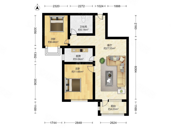 紫云家园10号院2室1厅1卫87.36㎡南375万