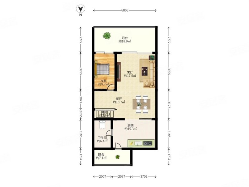 蓝郡广场 精装好房 满五   临地铁 楼层好 南北通透