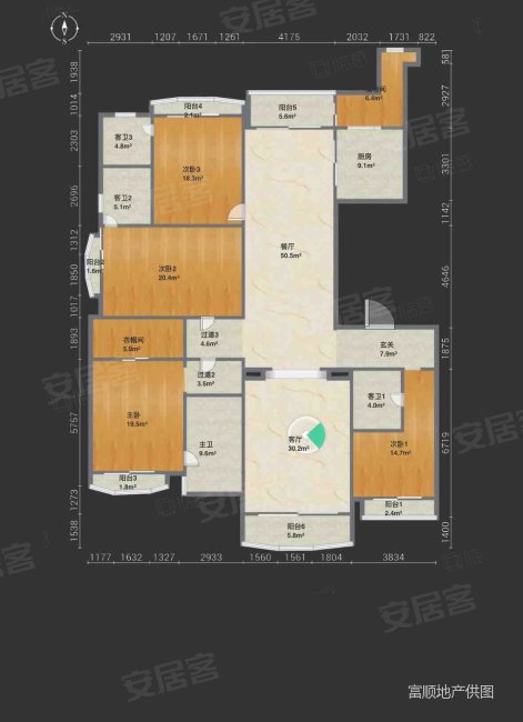 上海星河湾(二期)4室2厅4卫306.14㎡南北2200万