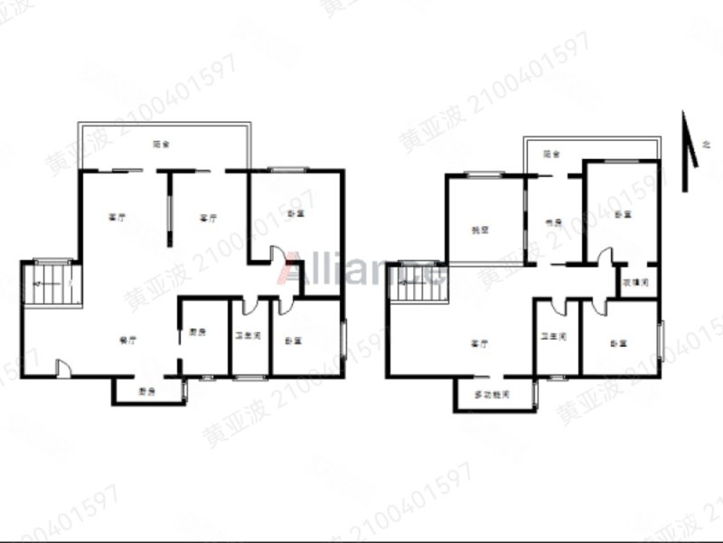 柏丽华庭230平米豪装复式售400万,6房3厅2厨2卫4阳台