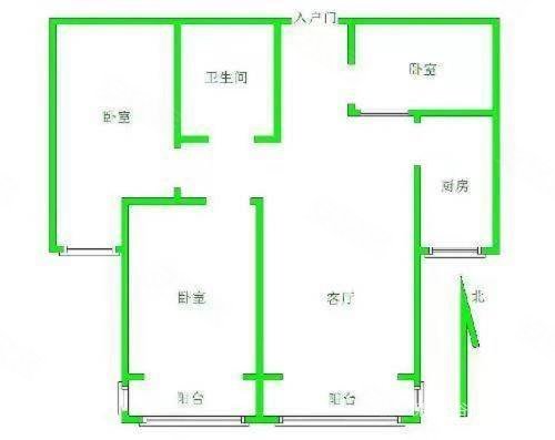 源盛嘉禾B区3室2厅1卫107㎡南北115万