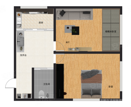 山屏小区2室1厅1卫55㎡南北57.5万