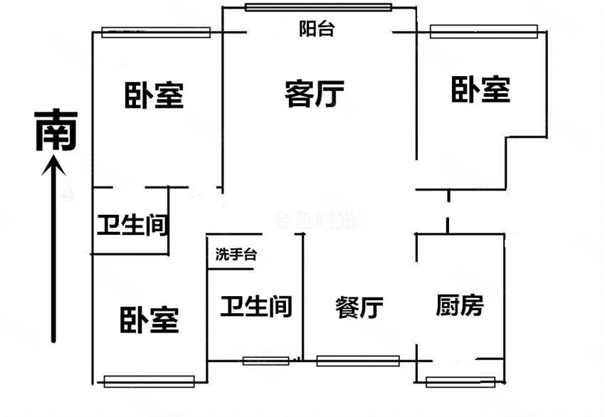 蓝河湾3室2厅2卫148.5㎡南北356万