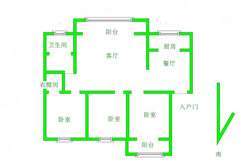 上元福邸2室2厅1卫87.08㎡南北50万