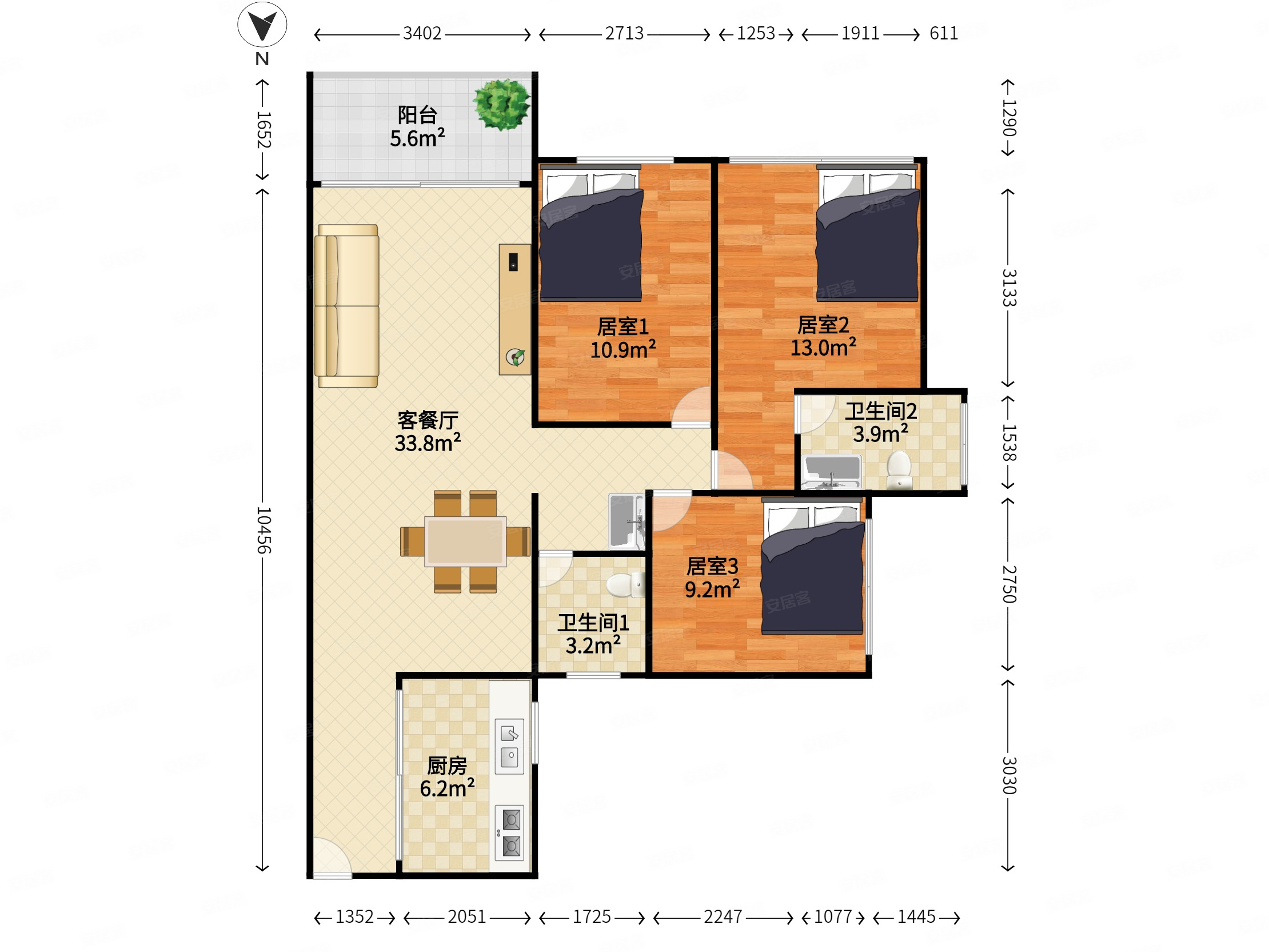 次新房300出总价买地铁口精装大三房 满五年 有价就卖,合正丹郡二手房