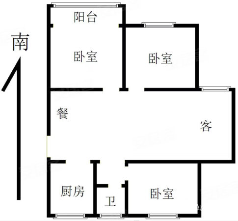 宝源御景湾3室2厅1卫120㎡南北61.5万