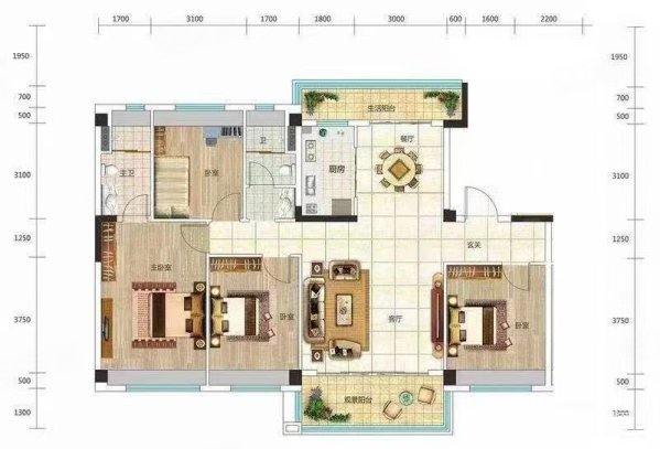 鸿通龙鑫翡翠湾4室2厅2卫120㎡东75.8万