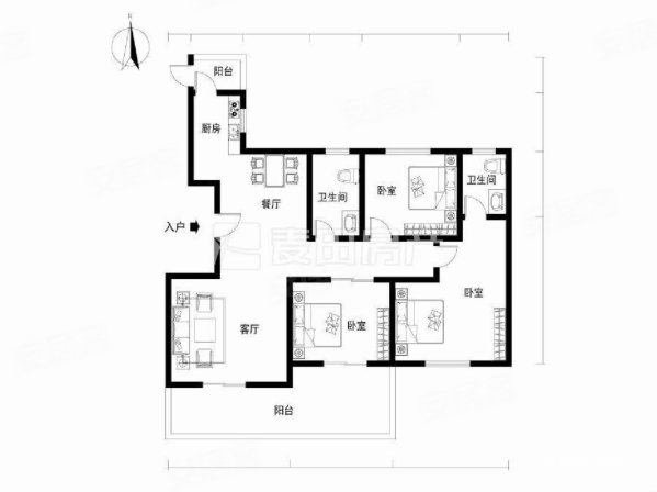 国贸蓝海(公寓住宅)3室2厅2卫160.91㎡南北690万