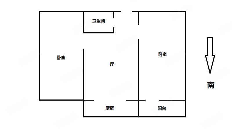 昌平区医院宿舍2室1厅1卫52.64㎡南155万