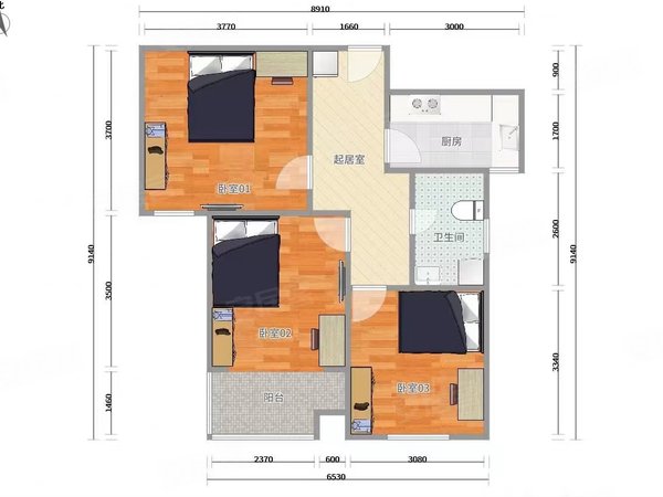 【多图】亚林西居住区,右安门租房,亚林西全南向卧室,14号线西铁营