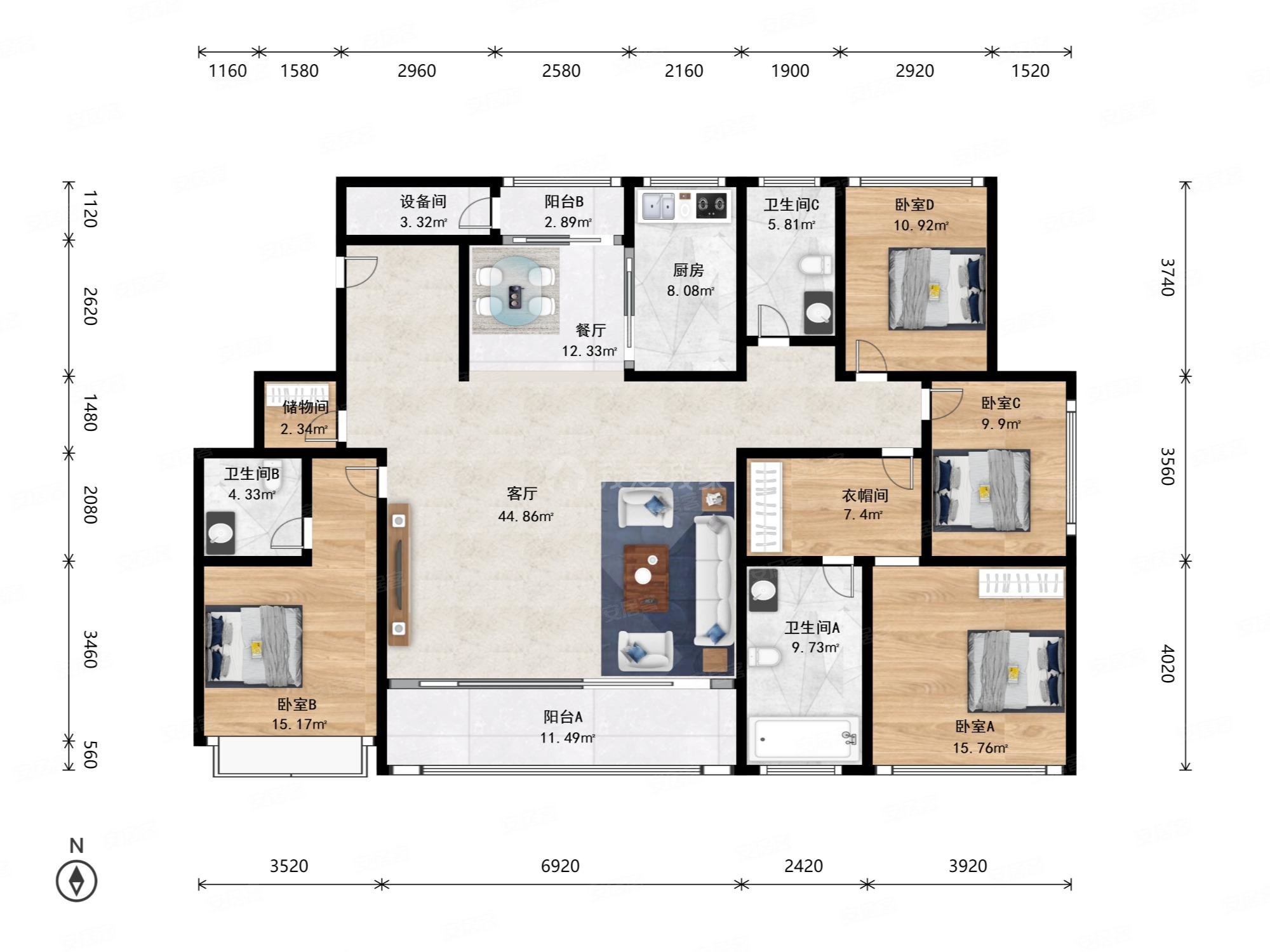 跑道阳台 超大横厅 嘉里城旁 双游泳池 滨江物业 洋房视野好,锦尚和品