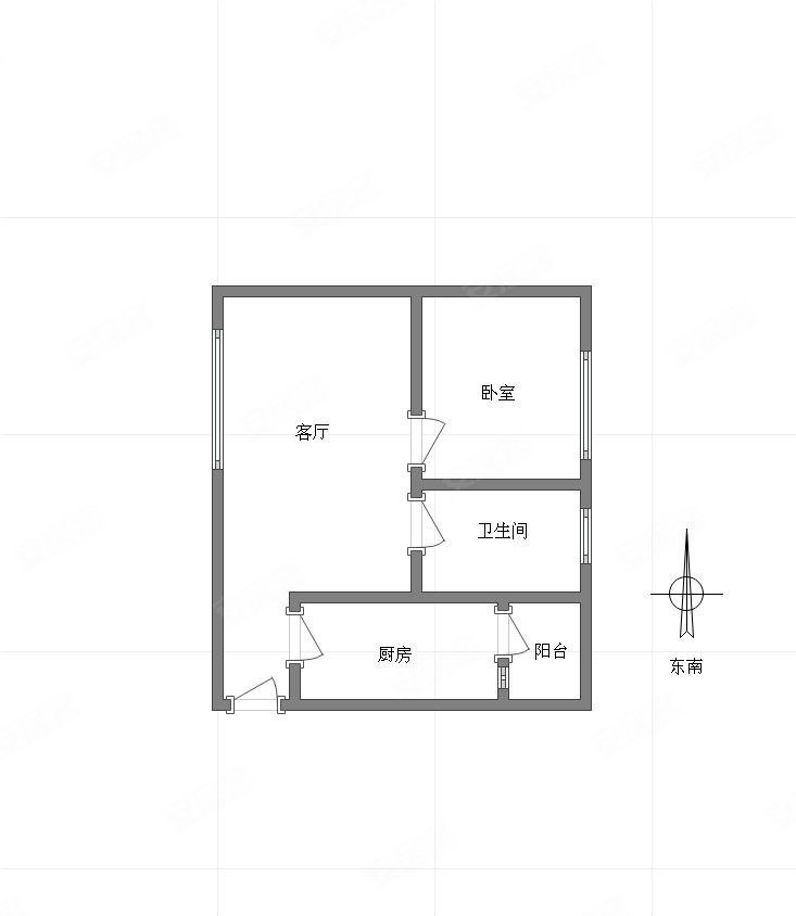 恒大金碧天下(一期)1室1厅1卫52㎡南北23万