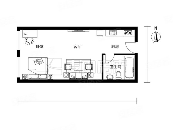 北京西城广安门外西堤红山1室1厅  西堤红山出租房源真实图片