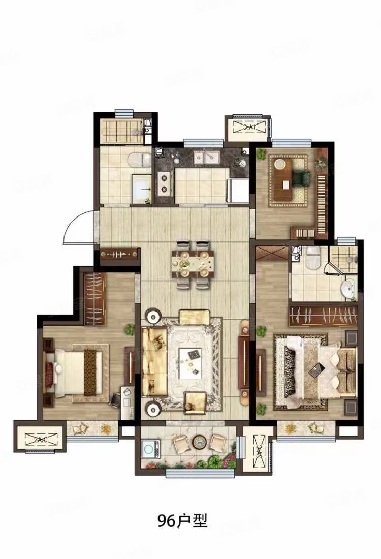 天华园通透户型装修完没住过送家具家电
