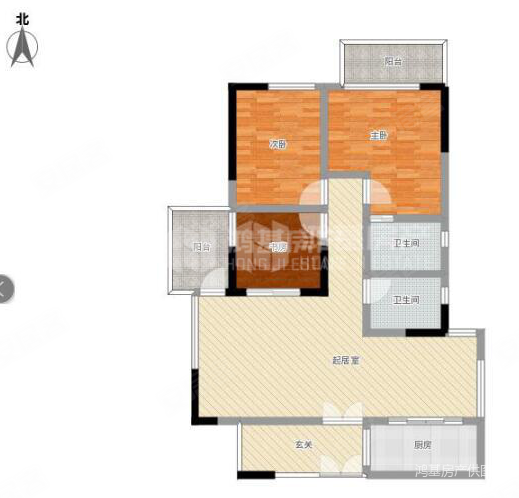 商城世纪村3室2厅2卫109.97㎡南北165万