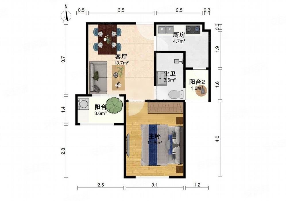 妙虹新苑 临地铁 满二 南向采光好川沙
