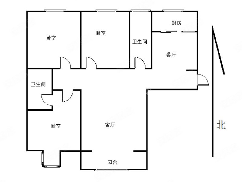 赟金城3室2厅2卫116㎡南北67万