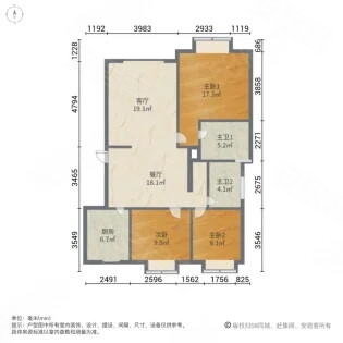 林荫家园3室1厅1卫120㎡南北300万